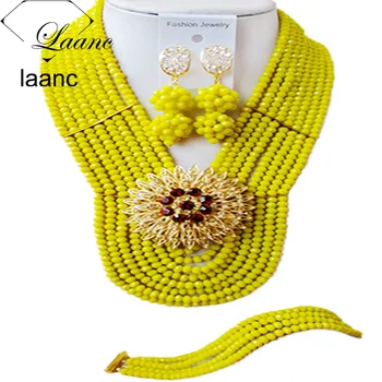Laanc Pretty Costume African Jewelry Set Nigerian Wedding Opaque Yellow Crystal Beads Bridal Jewelry Set 8CSJ017
Laanc Pretty Costume African Jewelry Set Nigerian Wedding Opaque Yellow Crystal Beads Bridal Jewelry Set 8CSJ017