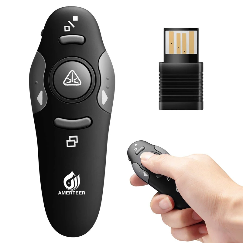 2.4G RF Wireless Presenter Laser Pointer Wireless pointer PPT Presentation Remote Control Red Light USB Flip Lazer Pointer Pen
2.4G RF Wireless Presenter Laser Pointer Wireless pointer PPT Presentation Remote Control Red Light USB Flip Lazer Pointer Pen