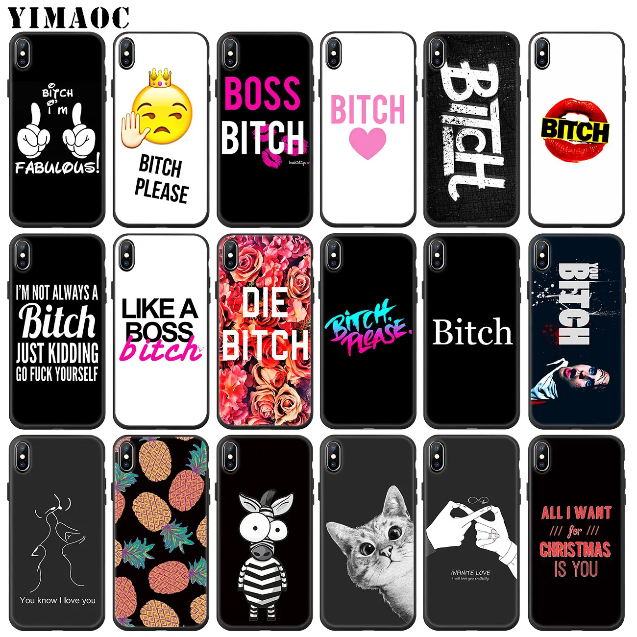 YIMAOC Bitch mode on pink Soft Silicone Phone Case for iPhone 11 Pro XS Max XR X 6 6S 7 8 Plus 5 5S SE 10 TPU Black flower Cover
YIMAOC Bitch mode on pink Soft Silicone Phone Case for iPhone 11 Pro XS Max XR X 6 6S 7 8 Plus 5 5S SE 10 TPU Black flower Cover