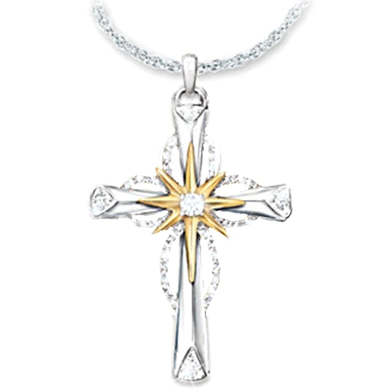 Fashion Personality Octagonal Star Cross Two-color Pendant Necklace Men's Alloy Pendant
Fashion Personality Octagonal Star Cross Two-color Pendant Necklace Men's Alloy Pendant