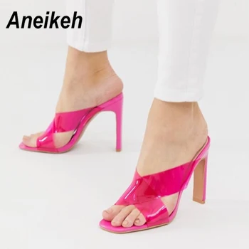 Aneikeh 2019 Concise PU Ladies Slipper Women Sexy Transparent Square Toe Women Slippers Square Heels Red Green Clear Size 35-40
Aneikeh 2019 Concise PU Ladies Slipper Women Sexy Transparent Square Toe Women Slippers Square Heels Red Green Clear Size 35-40