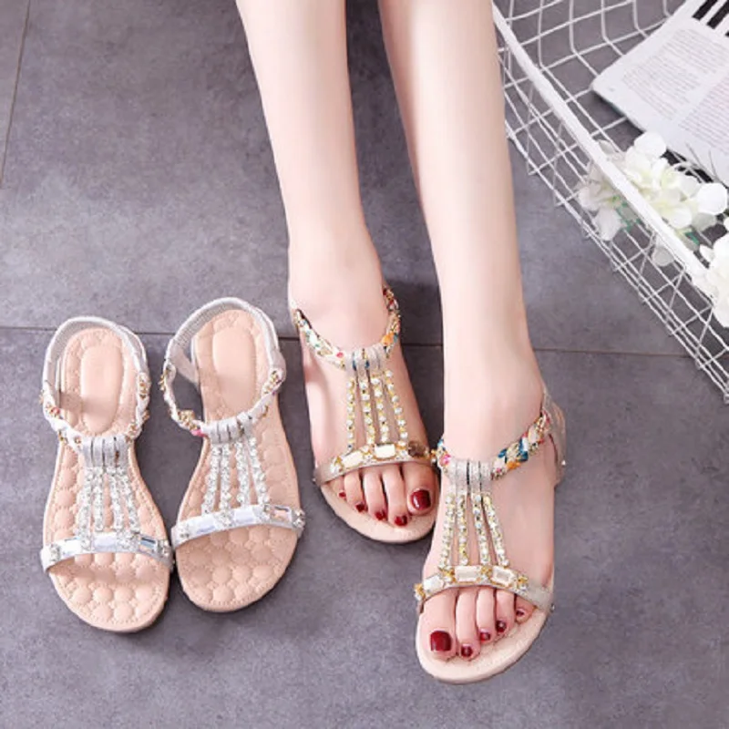 2019 summer new flat bottom wild rhinestone beach soft bottom sandals ladies casual sandals
2019 summer new flat bottom wild rhinestone beach soft bottom sandals ladies casual sandals