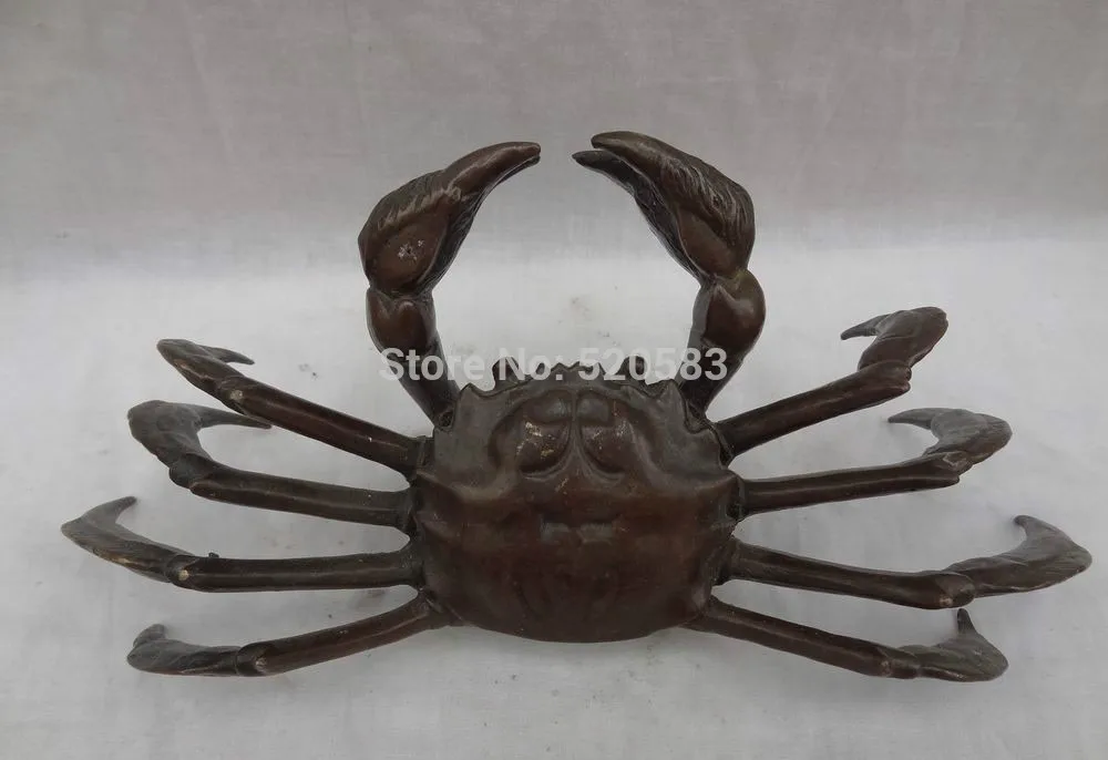 10" Beautiful Chinese Pure Bronze Animals Sculpture Water Crabe Granchio Statue
10" Beautiful Chinese Pure Bronze Animals Sculpture Water Crabe Granchio Statue