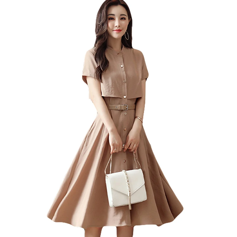 Hot Sale 2018 Summer Midi Dress Women Clothing A-Line Short Sleeve Single Breasted Linen Fake Two Piece Vintage Lady Dress XH247
Hot Sale 2018 Summer Midi Dress Women Clothing A-Line Short Sleeve Single Breasted Linen Fake Two Piece Vintage Lady Dress XH247