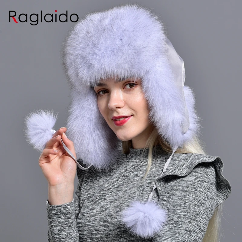 Raglaido женская шапка с ушами ушанка бомбардировщик шапки зимние снег российские
