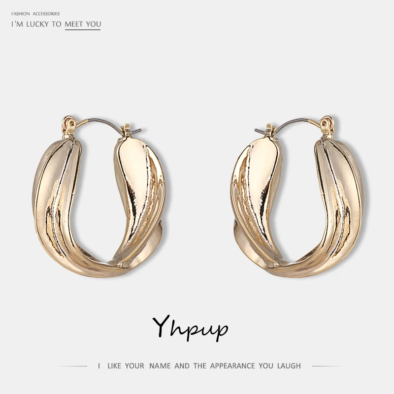 Yhpup Fashion Minimalist Brand Twisted Geometric Hoop Earrings Statement Charm Gold Earrings For Women Party Boucle d'oreille
Yhpup Fashion Minimalist Brand Twisted Geometric Hoop Earrings Statement Charm Gold Earrings For Women Party Boucle d'oreille