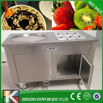 R410A factory ice cream single flat pan fried ice cream machine with 6 topping pans
R410A factory ice cream single flat pan fried ice cream machine with 6 topping pans
