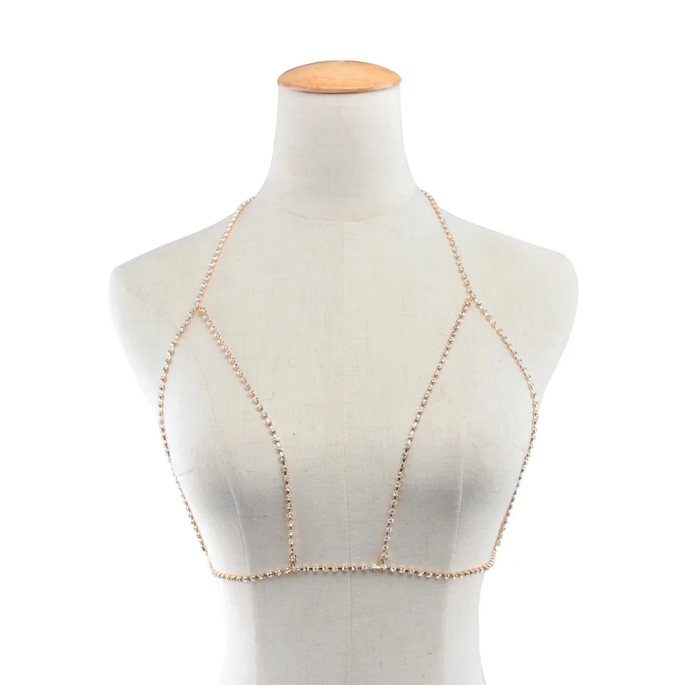Sexy Slave Rhinestone Halter Crop Tops Bra Bikini Crystal Beach Harness Whore Body Chain V Necklace Jewelry for Women Bralette
Sexy Slave Rhinestone Halter Crop Tops Bra Bikini Crystal Beach Harness Whore Body Chain V Necklace Jewelry for Women Bralette