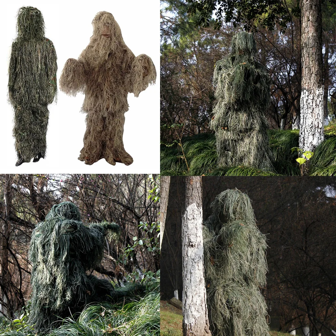 New Adjustable Size Unisex Camouflage Suits Woodland Clothes Ghillie Suit For Hunting Army Military Tactical Sniper Set Kits
New Adjustable Size Unisex Camouflage Suits Woodland Clothes Ghillie Suit For Hunting Army Military Tactical Sniper Set Kits