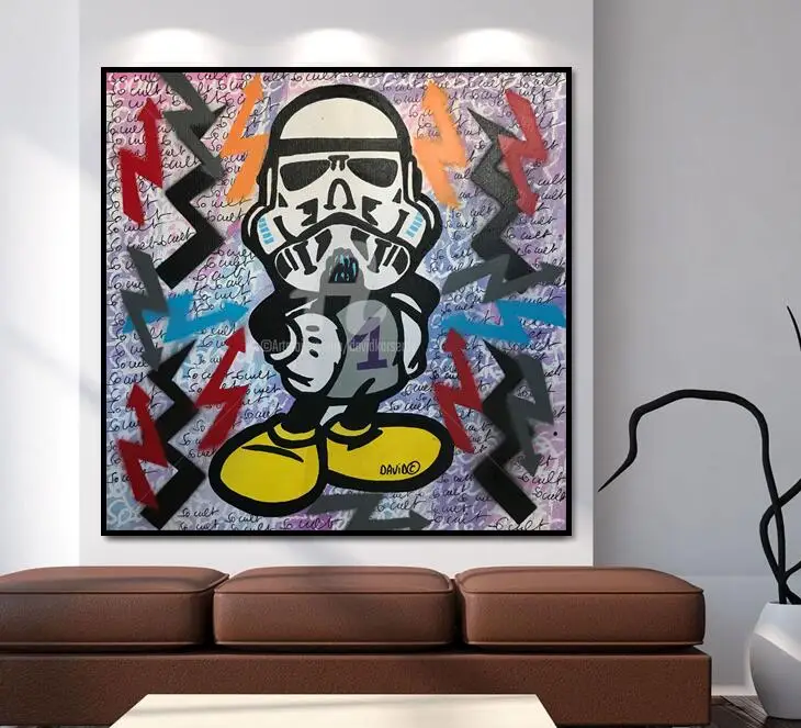 Любовь. Спасибо граффити искусство и современное ручной росписью поп на холсте