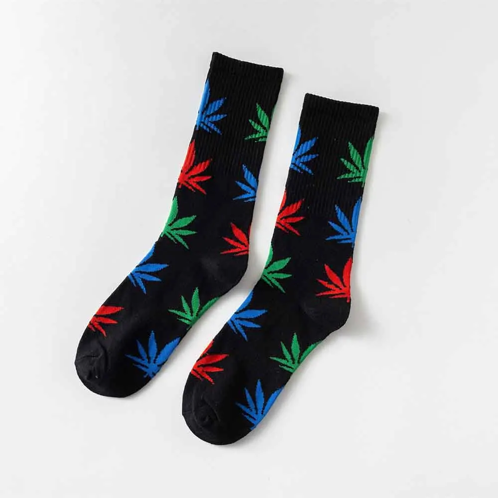 Fashion-1Pair-comfortable-high-quality-cotton-socks-hemp-leaf-maple-leaves-casual-long-weed-crew-socks(9)