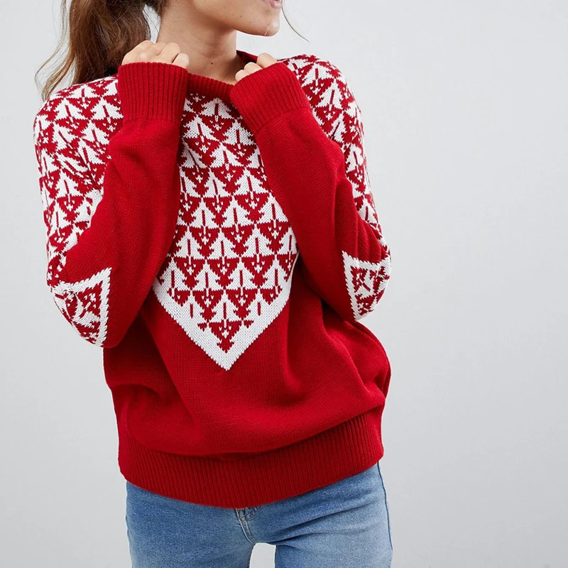 2018 Winter Christmas Sweater Jumper Women Christmas Tree Red Knitted Sweater O-Neck Thick Loose Women Sweaters and Pullovers
2018 Winter Christmas Sweater Jumper Women Christmas Tree Red Knitted Sweater O-Neck Thick Loose Women Sweaters and Pullovers