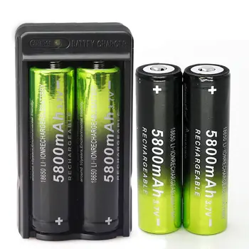 GTF 4pcs 5800mAh Li-ion 3.7V Rechargeable EU/US 18650 Battery Charger