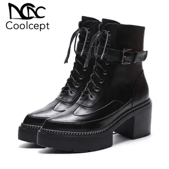 CoolCept 2020 High Quality Real Leather High Heel Mid-Calf Boots Round Toe Platform Office Shoes Women Botas Footwear Size 34-43
CoolCept 2020 High Quality Real Leather High Heel Mid-Calf Boots Round Toe Platform Office Shoes Women Botas Footwear Size 34-43