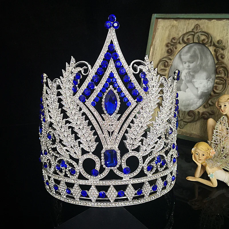 Luxury large big european crown pageant gorgeous blue crystal rhinestone queen tiara wedding bridal party hair accessories b692
Luxury large big european crown pageant gorgeous blue crystal rhinestone queen tiara wedding bridal party hair accessories b692