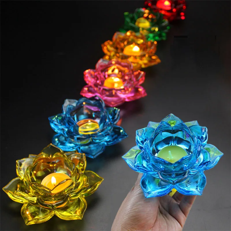 Colorful Crystal Glass Lotus Candle Holder Buddha Lamp Buddhist Geometric Candlestick Fornasetti Holds Candle Candels Decoration
Colorful Crystal Glass Lotus Candle Holder Buddha Lamp Buddhist Geometric Candlestick Fornasetti Holds Candle Candels Decoration