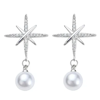 Warme Farben Silver Color Plate Pearls snowflake Drop Earrings Crystal Pearl Zircon Star Earring Jewelry for Women Femme Brincos
Warme Farben Silver Color Plate Pearls snowflake Drop Earrings Crystal Pearl Zircon Star Earring Jewelry for Women Femme Brincos