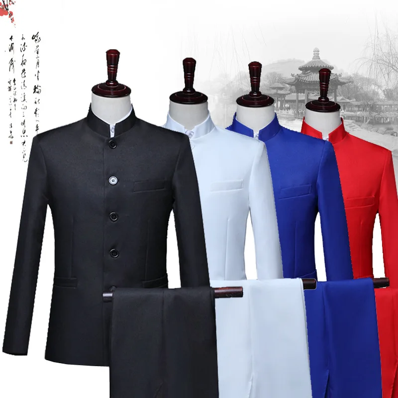 Suits Men 2019 New Long Sleeve Dress Men's Casual Wedding Banquet Suit Slim Fit Clothing Chinese dress Two Piece Set Coat Pants
Suits Men 2019 New Long Sleeve Dress Men's Casual Wedding Banquet Suit Slim Fit Clothing Chinese dress Two Piece Set Coat Pants