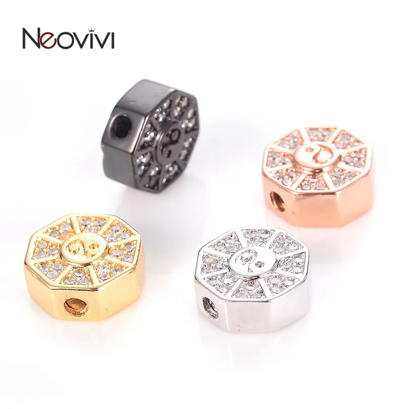 Neovivi Polygon Beads for Jewelry Making Pave White CZ Copper Spacer Tai Chi Bead for Bracelet Necklace DIY Handmade Accessories
Neovivi Polygon Beads for Jewelry Making Pave White CZ Copper Spacer Tai Chi Bead for Bracelet Necklace DIY Handmade Accessories