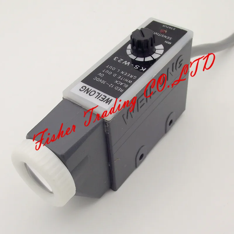 weilong adjustable color mark sensor KS-W23 for bag making machines,10~30VDC photoelectric switch with white LED light-spot
weilong adjustable color mark sensor KS-W23 for bag making machines,10~30VDC photoelectric switch with white LED light-spot