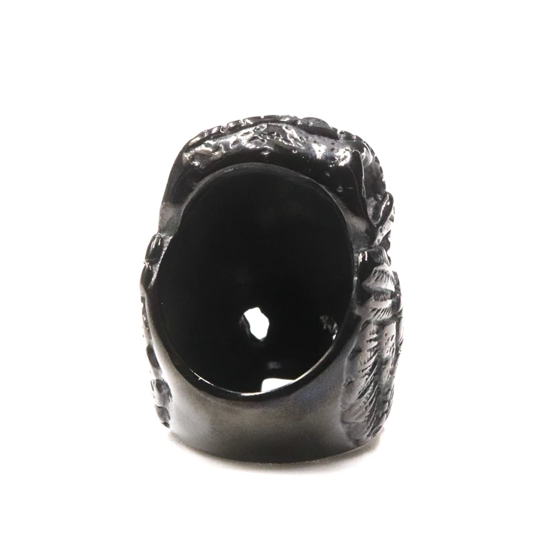 Cool Mens Boys 316L Stainless Steel Biker Rings Vintage Indian Jaguar Warrior Skull Punk Jewelry Gift for Him (3)