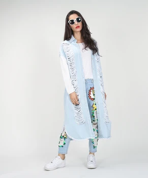 TWOTWINSTYLE Ripper Hole Denim Trench Coats Women Autumn Winter Long Sleeve Jeans Big Size Women's Windbreaker Overcoat Clothes
TWOTWINSTYLE Ripper Hole Denim Trench Coats Women Autumn Winter Long Sleeve Jeans Big Size Women's Windbreaker Overcoat Clothes