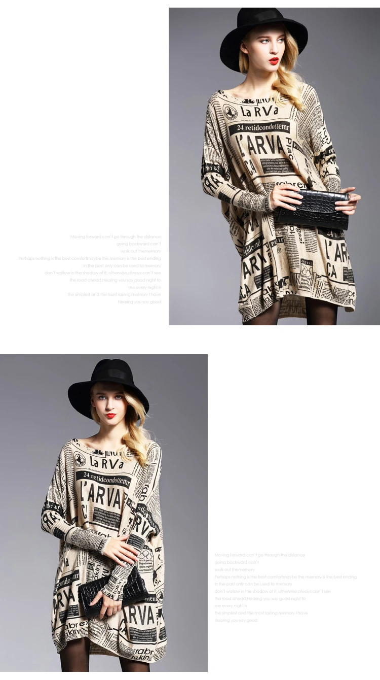 HCYO New Computer Knitted Spring Sweater Women Oversized Loose Sweater Woman Fashion Print Women Sweaters Slash Neck Pullovers (13)