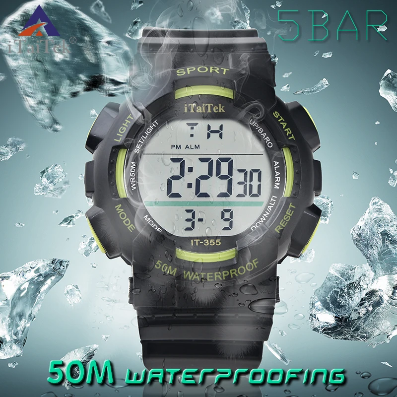 iTaiTek Mens Backlit Night Vision Watch 50m Waterproof Reloj para hombres Multifunction Electronic Watch antimagnetic watches 
iTaiTek Mens Backlit Night Vision Watch 50m Waterproof Reloj para hombres Multifunction Electronic Watch antimagnetic watches