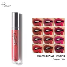 Seksi 12 Warna Nude Logam Beludru Matte Glossy Lip-Gloss Lipstik Lip Cream Merah Hitam Lip Gloss Makeup Stick telanjang Kecantikan Bibir(China)