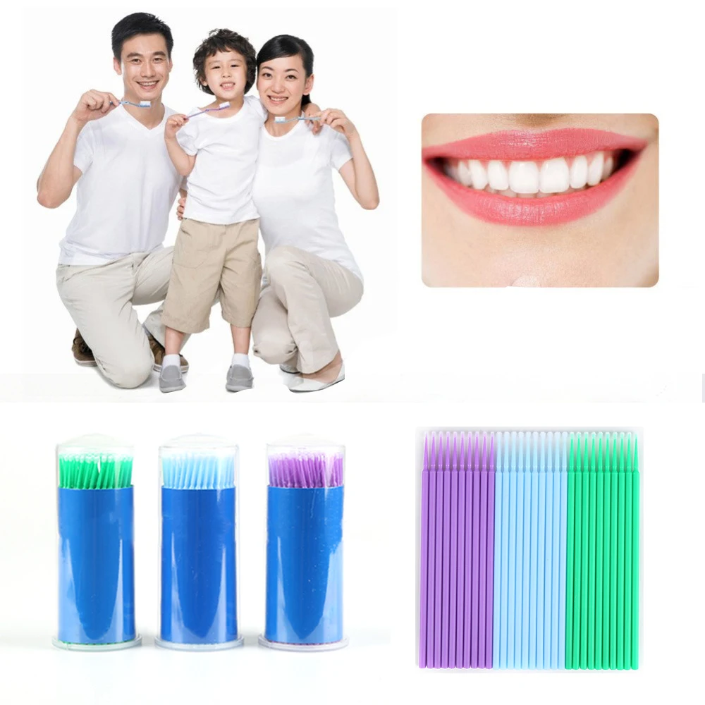400 unids Micro Aplicador Cepillo Cepillos Dentales Coloridos Almohadillas Dentales Aplicadores Desechables Micro Cepillo Equipo Dental Para Maquillaje Oral Y Dental