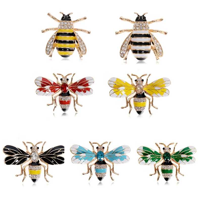 Imixlot изящная маленькая пчелка разноцветная брошь булавки со стразами