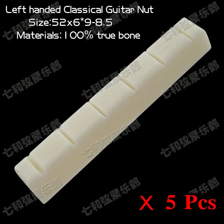 5 Pcs Left handed Real Bone 6 String Slotted Nut For Classic Guitar (52 x 6 x 9-8.5mm) Free shipping
5 Pcs Left handed Real Bone 6 String Slotted Nut For Classic Guitar (52 x 6 x 9-8.5mm) Free shipping