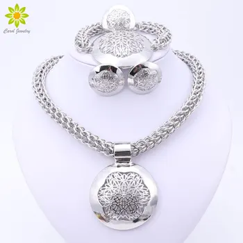 2020 Fashion Dubai Silver Plated Jewelry Sets Costume Round Design Silver Plated Nigerian Wedding African Beads Jewelry Sets
2020 Fashion Dubai Silver Plated Jewelry Sets Costume Round Design Silver Plated Nigerian Wedding African Beads Jewelry Sets