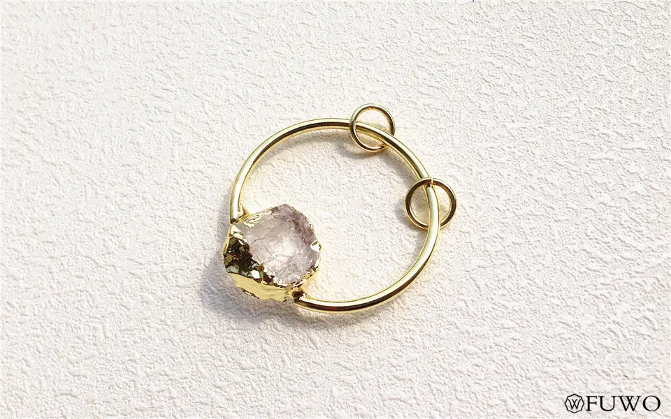 Ring With Rock Crystal Quartz Pendant 8