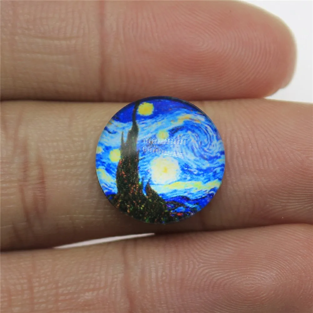 10pcs 30mm 25mm 20mm 18mm 16mm 14mm 12mm Van Gogh Starry Sky Glass Cabochons Handmade Round Glass Cabochons For Jewelry Making
10pcs 30mm 25mm 20mm 18mm 16mm 14mm 12mm Van Gogh Starry Sky Glass Cabochons Handmade Round Glass Cabochons For Jewelry Making
