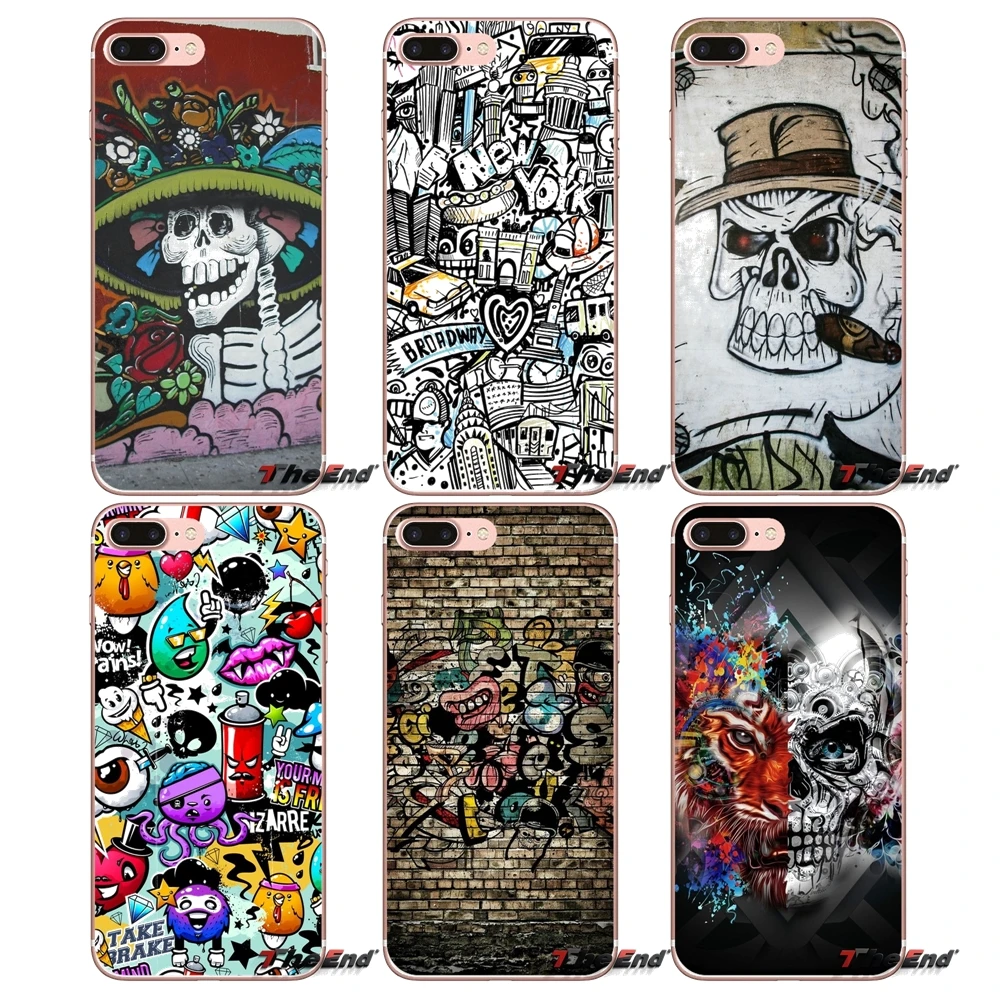 Мягкий чехол для Samsung Galaxy S2 S3 S4 S5 MINI S6 S7 edge S8 S9 Plus Note 2 3 4 5 8 Coque Fundas Gambar граффити череп