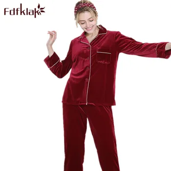 Fdfklak 2018 Autumn Winter New Pyjama Women Long Sleeve Gold Velvet Two Piece Sleepwear Sets Pajamas Suit Sleep Clothes Q1245
Fdfklak 2018 Autumn Winter New Pyjama Women Long Sleeve Gold Velvet Two Piece Sleepwear Sets Pajamas Suit Sleep Clothes Q1245