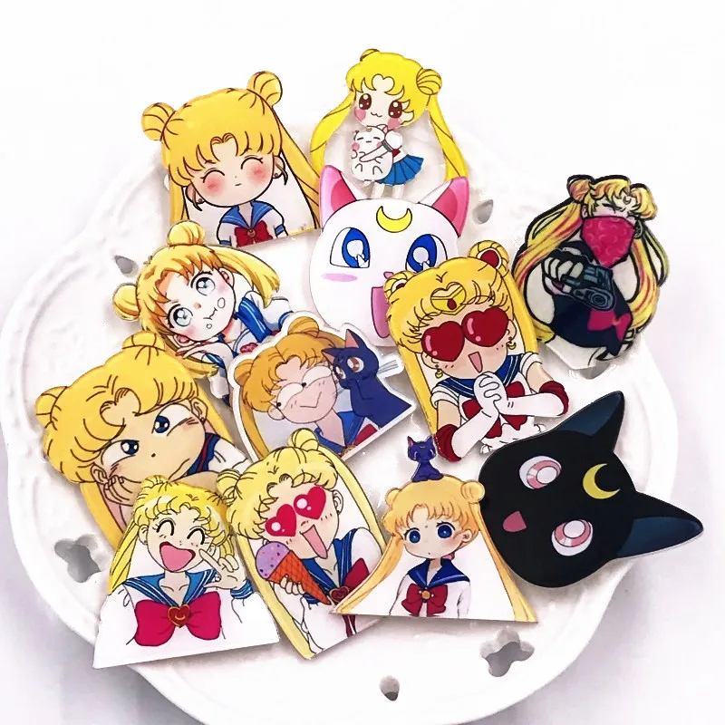 New 1PCS Cartoon Sailor Moon Badges Acrylic Brooch Cute Badge For Girls Backpack Clothes Decoration Kids Party Gift
New 1PCS Cartoon Sailor Moon Badges Acrylic Brooch Cute Badge For Girls Backpack Clothes Decoration Kids Party Gift