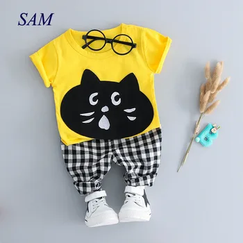 Baby boys and girls casual clothing sets cartoon print cat t shirt + plaid pants 2 pcs suit clothes for kids children's set
Baby boys and girls casual clothing sets cartoon print cat t shirt + plaid pants 2 pcs suit clothes for kids children's set