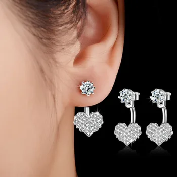 Solid Sterling Silver Heart shaped Flashing Earrings Female Fashion Studded Hanging Earrings Ear Jewelry
Solid Sterling Silver Heart shaped Flashing Earrings Female Fashion Studded Hanging Earrings Ear Jewelry