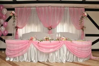 10ft x 20ft Silk White Wedding Backdrop with baby pink swags wedding Decoration stage curtain
10ft x 20ft Silk White Wedding Backdrop with baby pink swags wedding Decoration stage curtain