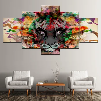 Multicolor tiger head 5 Piece Wallpapers Art Canvas Print modern Poster Modular art painting for Living Room Home Decor
Multicolor tiger head 5 Piece Wallpapers Art Canvas Print modern Poster Modular art painting for Living Room Home Decor