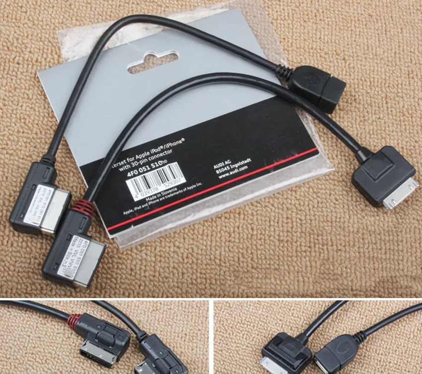 OEM Adapter Cable for iPhone 4S 4 iPod Connector USB for Audi AMI Media Interface For A3 A4 A5 A6 A7 A8 Q5 Q7 TT 4F0051510R
OEM Adapter Cable for iPhone 4S 4 iPod Connector USB for Audi AMI Media Interface For A3 A4 A5 A6 A7 A8 Q5 Q7 TT 4F0051510R