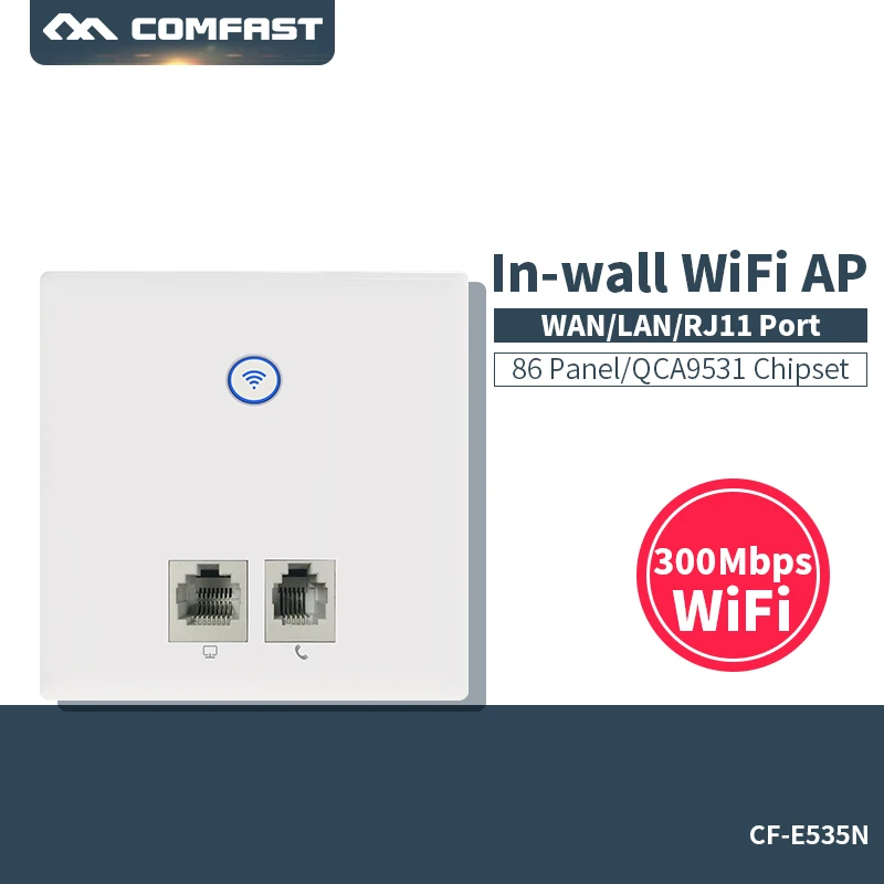 Comfast CF-E536N 300M Wall wifi access point AP for hotel WiFi project, support PoE VLAN , Access Controller System USB,RJ45
Comfast CF-E536N 300M Wall wifi access point AP for hotel WiFi project, support PoE VLAN , Access Controller System USB,RJ45