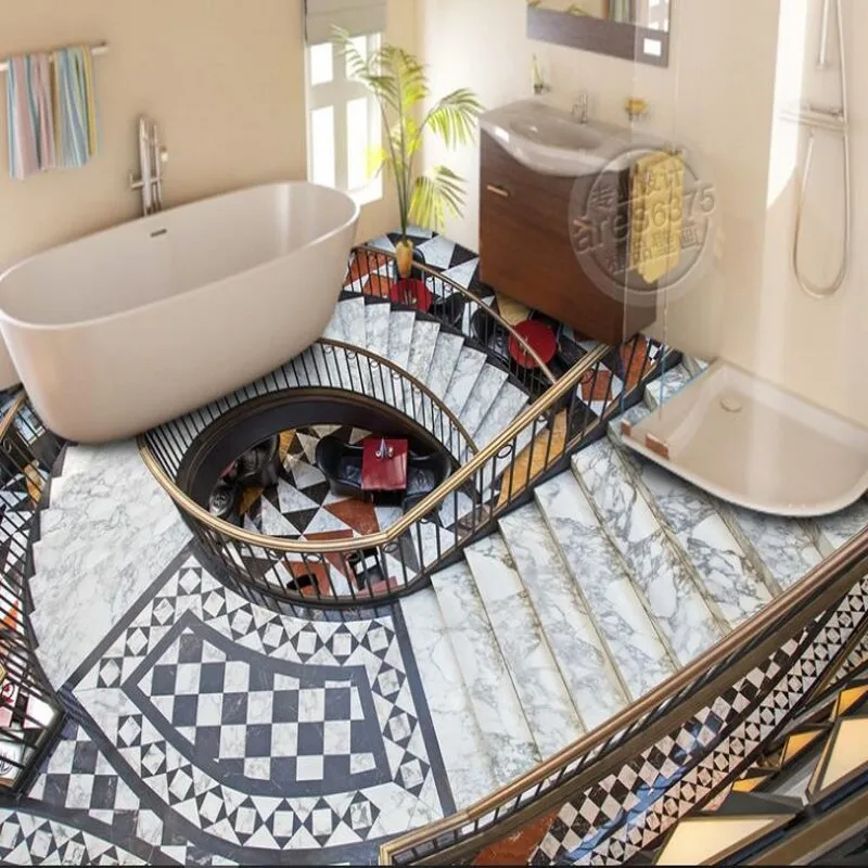 beibehang Custom large fresco clear rotation stairs 3D floor three-dimensional painting thickening wear pvc waterproof film
beibehang Custom large fresco clear rotation stairs 3D floor three-dimensional painting thickening wear pvc waterproof film