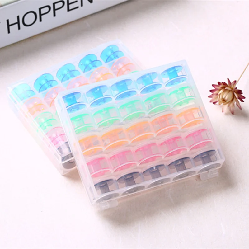 25pcs Transparent color Empty Bobbins Sewing Machine Bobbins Spool with storage case sewing accessories
25pcs Transparent color Empty Bobbins Sewing Machine Bobbins Spool with storage case sewing accessories