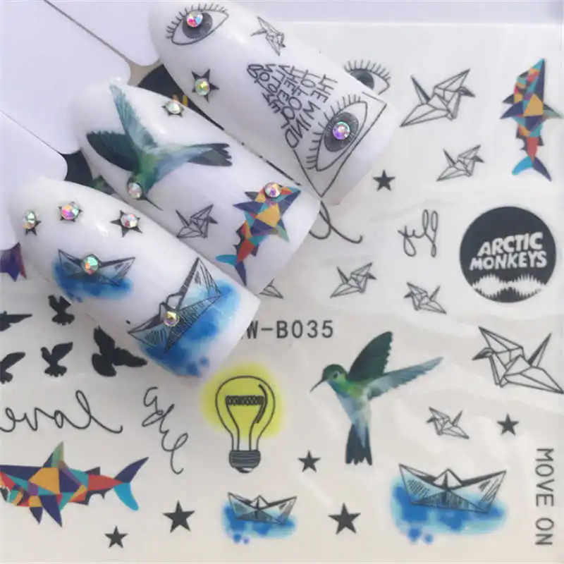 1pcs Paper Crane Nail Sticker Water Slider Decal Bird Designs Manicure Stickers For Nails With Inscriptions Temporary Tattoos
1pcs Paper Crane Nail Sticker Water Slider Decal Bird Designs Manicure Stickers For Nails With Inscriptions Temporary Tattoos