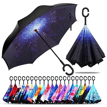 Folding reverse Double Layer Umbrella Inverted Rain Parasol Car Umbrella Windproof logo printing gifts Umbrella 30pcs/set
Folding reverse Double Layer Umbrella Inverted Rain Parasol Car Umbrella Windproof logo printing gifts Umbrella 30pcs/set