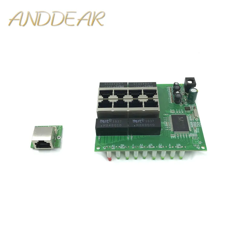 Поо PBC 8 порт Gigabit Ethernet коммутатор портов met pin way header 10/100/1000 m концентратор 8way