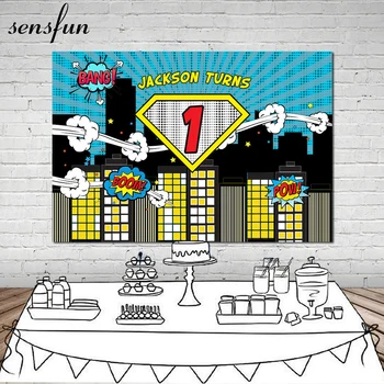 Sensfun Superhero Boys Birthday Party Backdrop Custom Name Age Building Night Backgrounds For Photo Studio 7x5FT Vinyl Polyester
Sensfun Superhero Boys Birthday Party Backdrop Custom Name Age Building Night Backgrounds For Photo Studio 7x5FT Vinyl Polyester